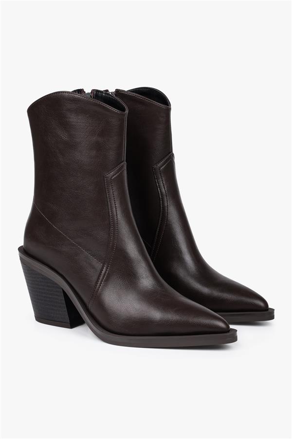 Kadın Bellini Kahve Cilt Kovboy Bot