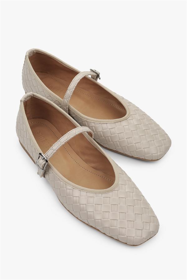 Kadın Cheeky Ten Cilt Örgü Görünümlü Babet