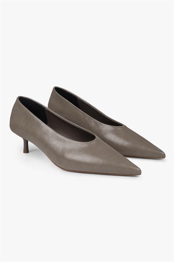 Kadın Corin Vizon Cilt Kısa Topuklu Stiletto