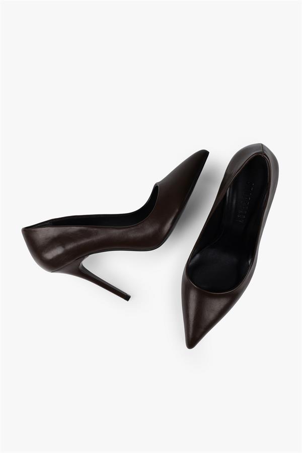 Kadın Deyna Kahve Cilt Stiletto