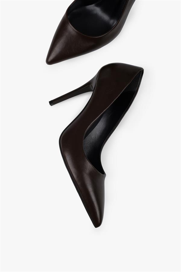 Kadın Deyna Kahve Cilt Stiletto