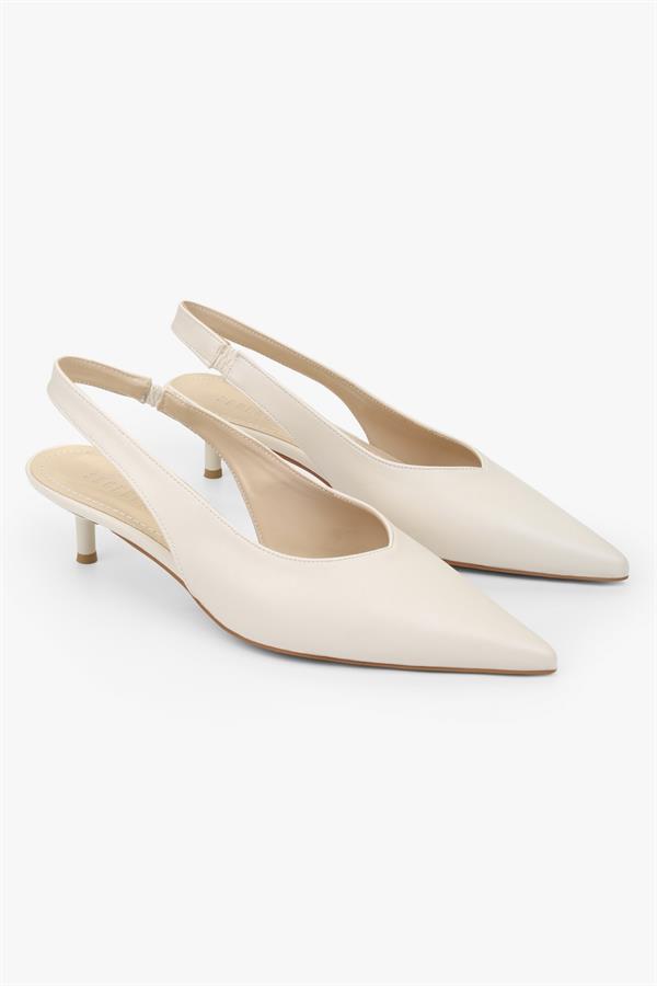 Kadın Enca Ekru Cilt Stiletto