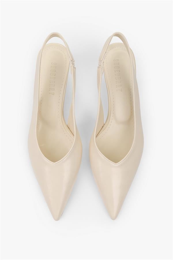 Kadın Etra Ekru Cilt Dolgu Topuklu Stiletto