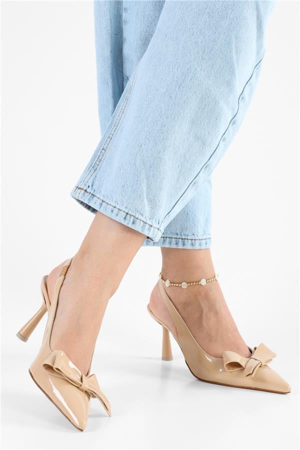 Kadın Fiorella Ten Rugan Fiyonk Detay Stiletto