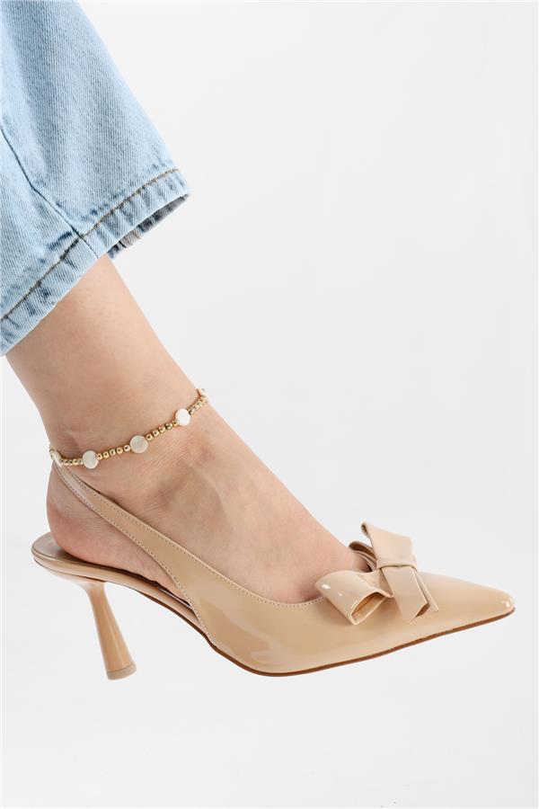 Kadın Fiorella Ten Rugan Fiyonk Detay Stiletto