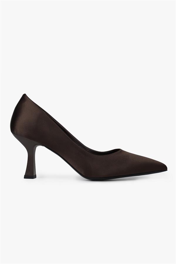 Kadın Gatsby Kahve Saten Stiletto