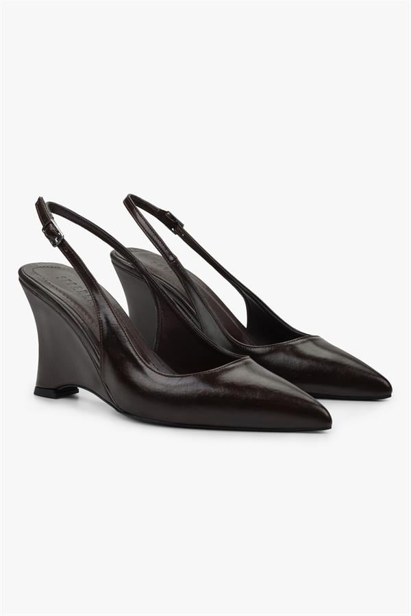 Kadın Gigi Kahve Cilt Dolgu Topuklu Stiletto