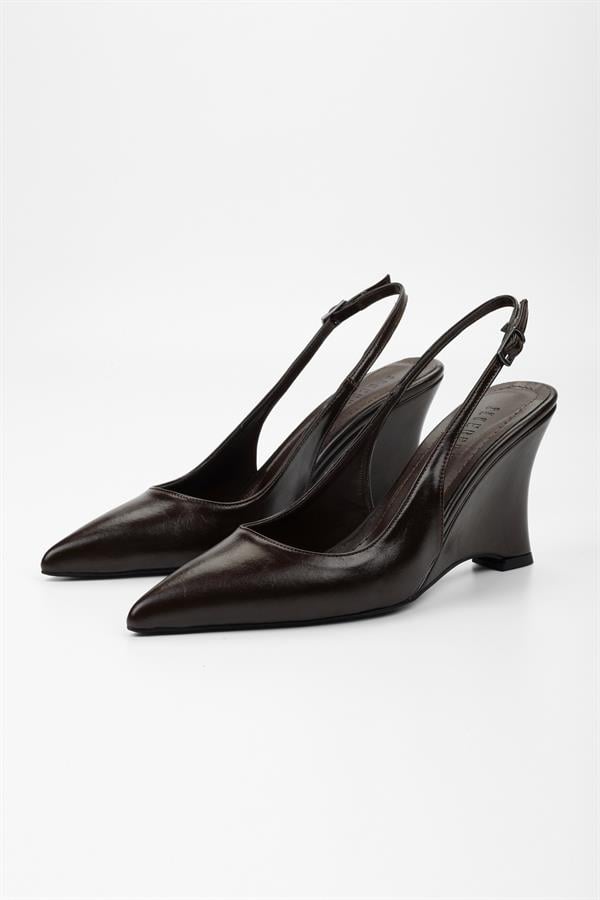 Kadın Gigi Kahve Cilt Dolgu Topuklu Stiletto