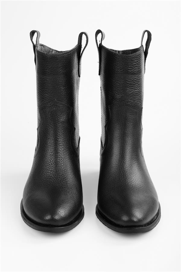 Kadın Hide Siyah Hakiki Deri Bot