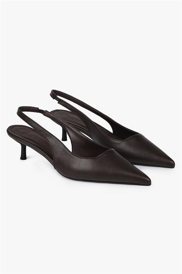 Kadın Kate Acı Kahve Cilt Stiletto