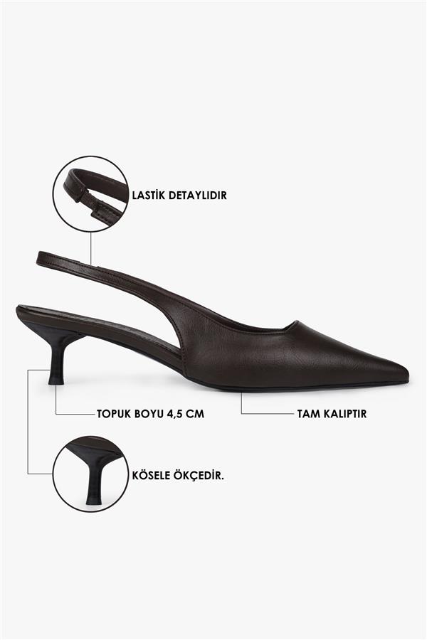 Kadın Kate Acı Kahve Cilt Stiletto