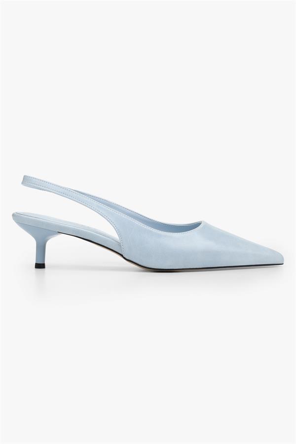 Kadın Kate Bebe Mavisi Cilt Mini Topuklu Stiletto