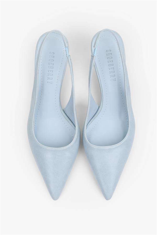 Kadın Kate Bebe Mavisi Cilt Mini Topuklu Stiletto