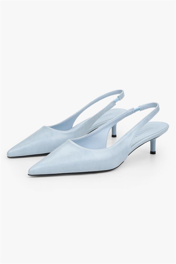 Kadın Kate Bebe Mavisi Cilt Mini Topuklu Stiletto
