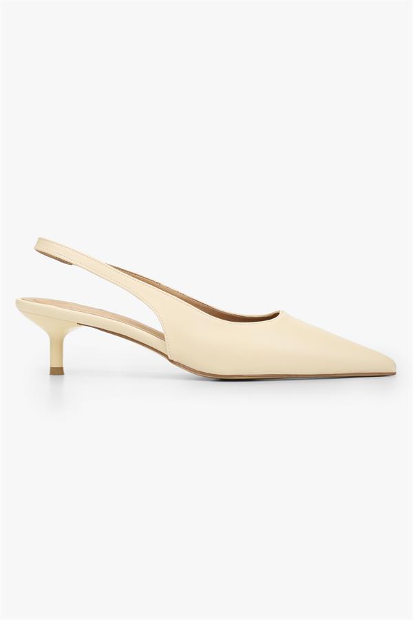 Kadın Kate Tereyağı Sarısı Cilt Mini Topuklu Stiletto