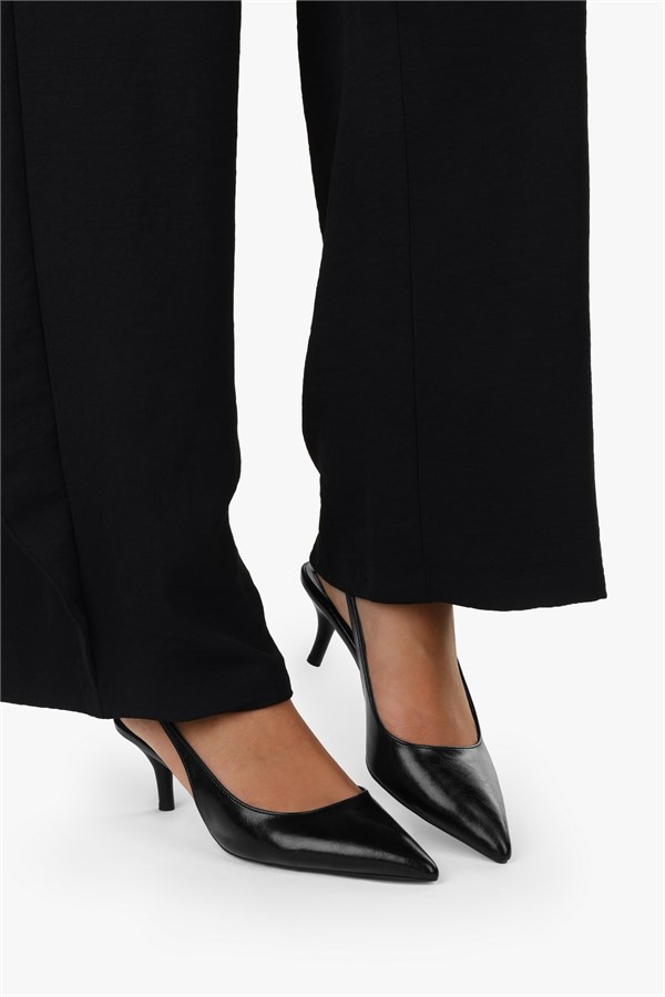 Kadın Kaven Siyah Cilt Mini Topuklu Stiletto