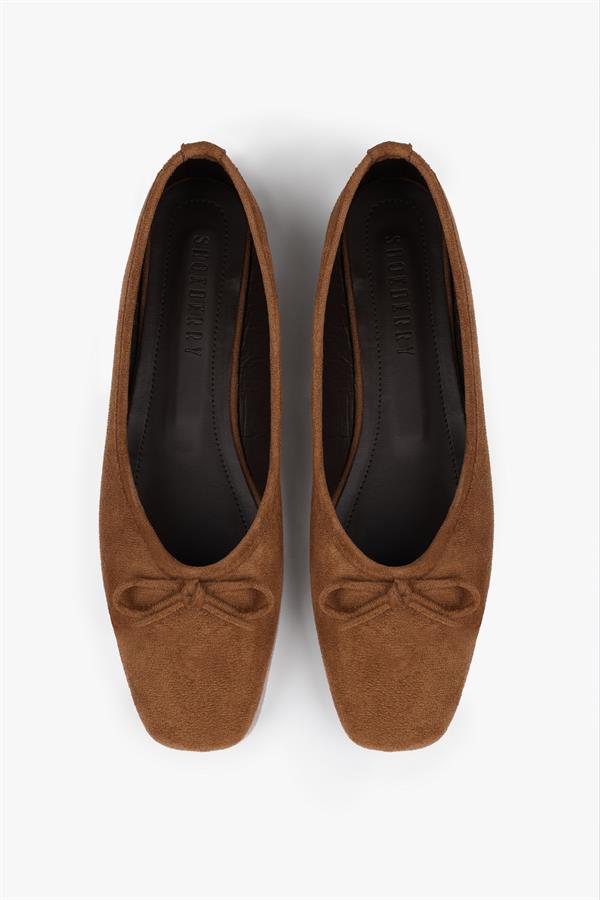 Kadın Lovia Taba Süet Fiyonklu Babet