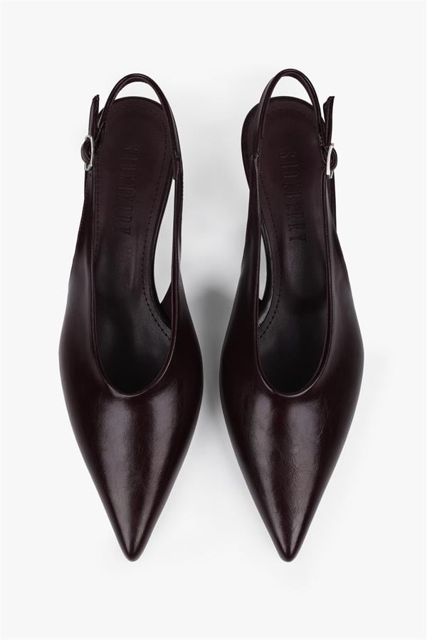 Kadın Luna Bordo Cilt Stiletto