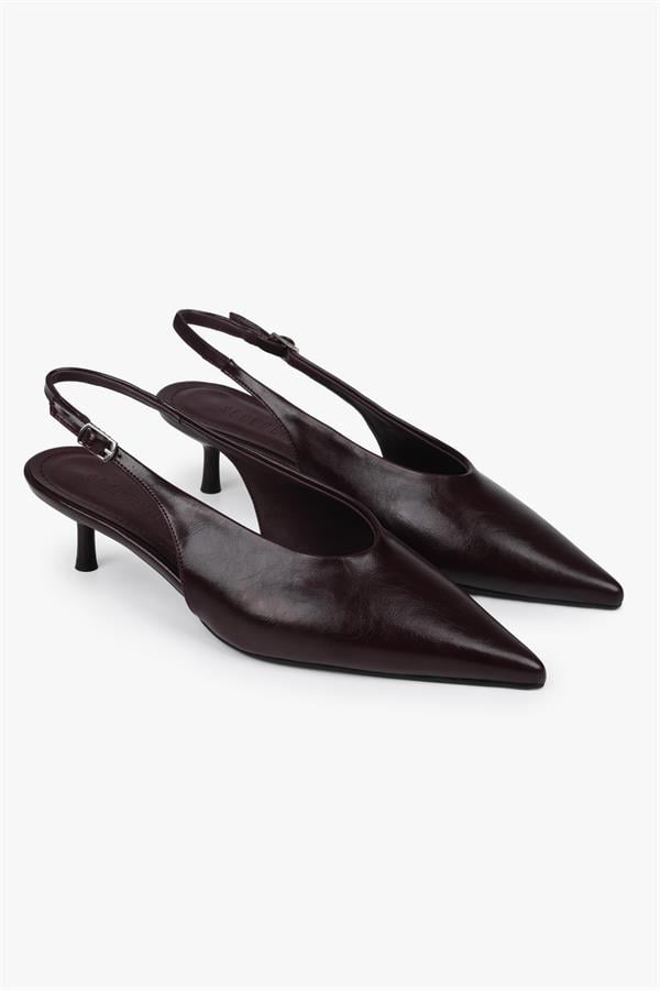 Kadın Luna Bordo Cilt Stiletto