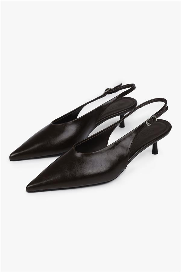 Kadın Luna Kahve Cilt Stiletto