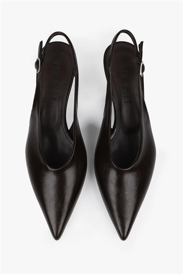 Kadın Luna Kahve Cilt Stiletto