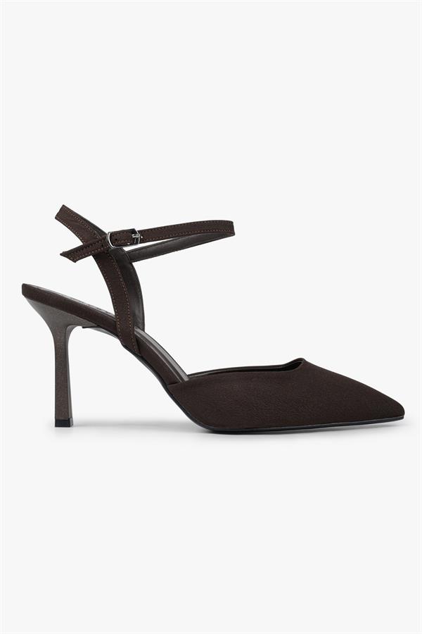 Kadın Lura Kahve Saten Stiletto
