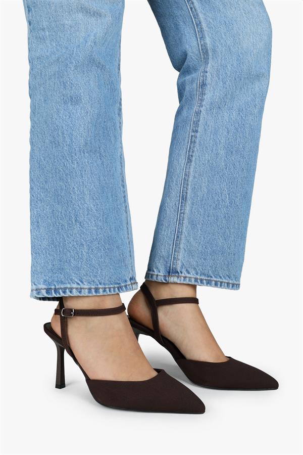 Kadın Lura Kahve Saten Stiletto