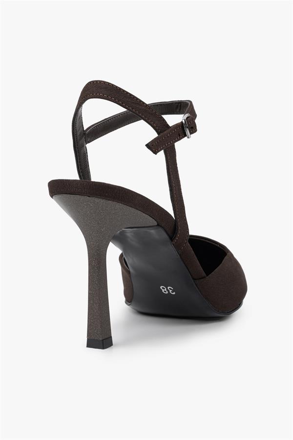 Kadın Lura Kahve Saten Stiletto