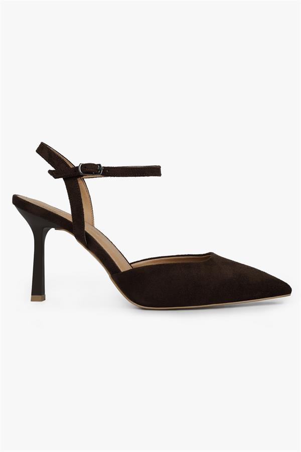 Kadın Lura Kahve Süet Stiletto