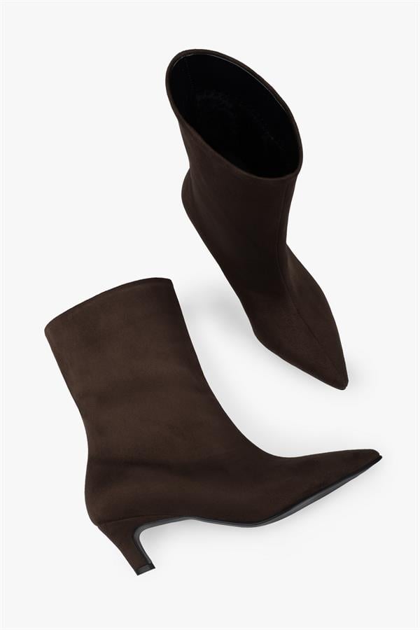 Kadın Maris Kahve Süet Topuklu Bot