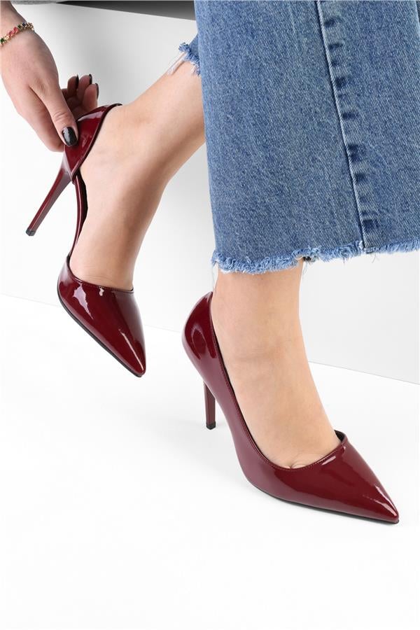 Kadın Massy Bordo Rugan Stiletto