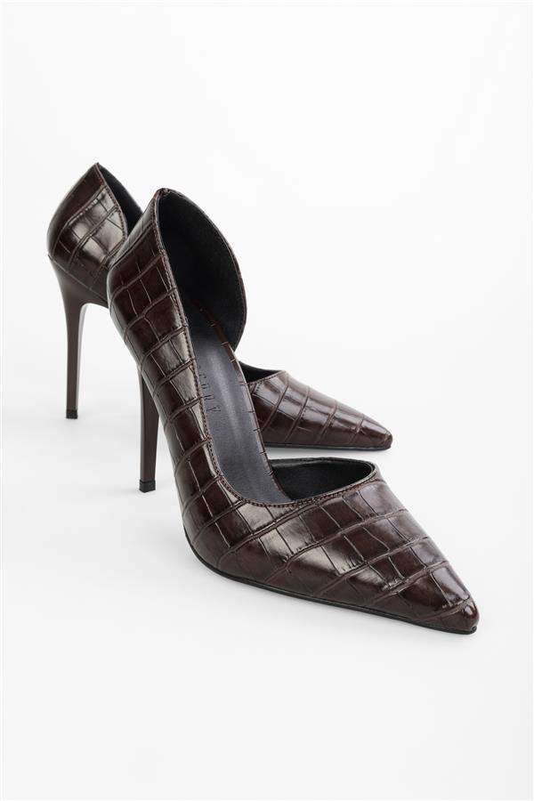 Kadın Massy Kahve Kroko Stiletto