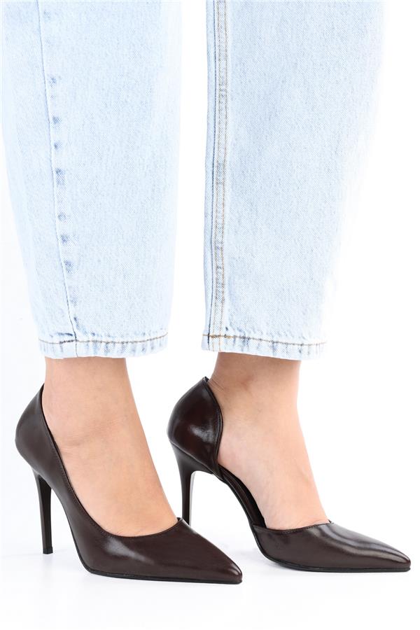 Kadın Massy Kahve Parlak Stiletto