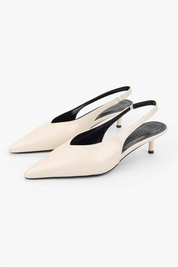 Kadın Mia Ekru Cilt Stiletto