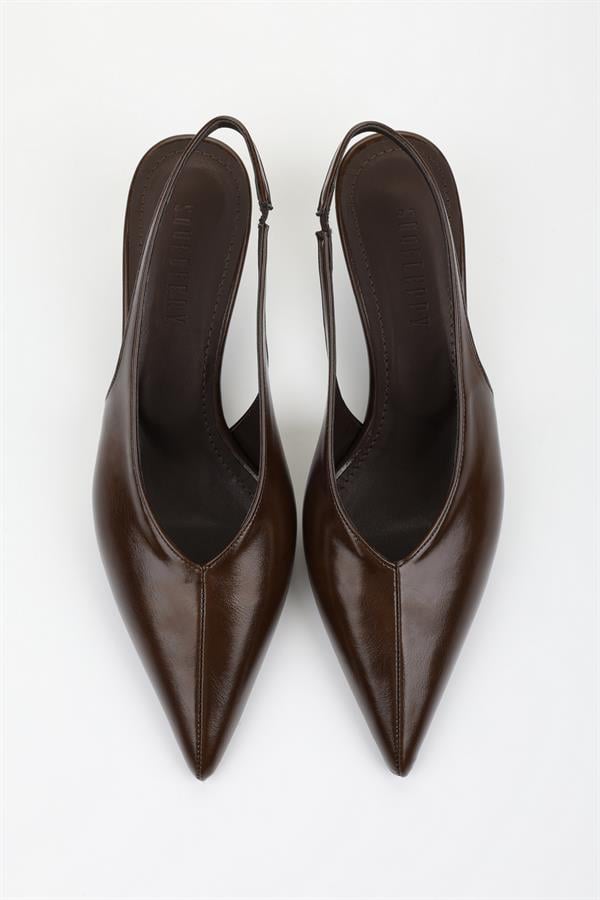 Kadın Mia Kahve Cilt Stiletto