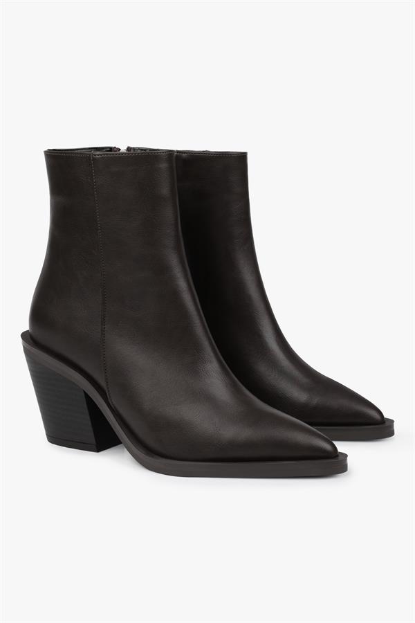 Kadın Mirea Kahve Cilt Kovboy Topuklu Bot