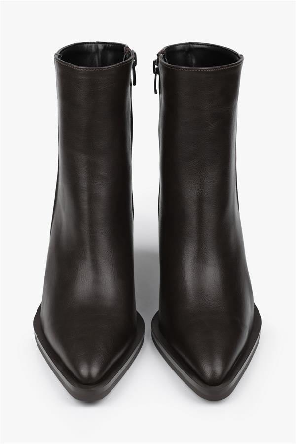 Kadın Mirea Kahve Cilt Kovboy Topuklu Bot