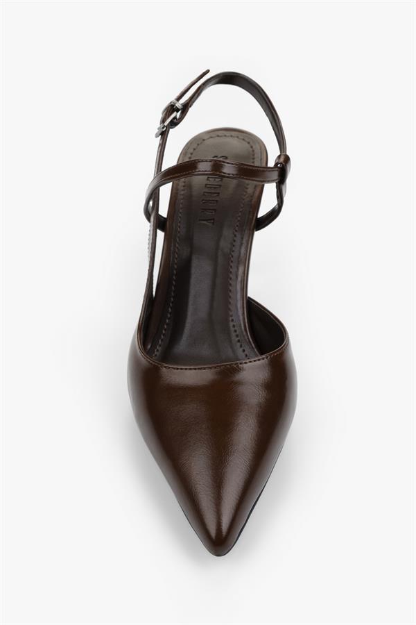 Kadın Nella Kahve Cilt Stiletto