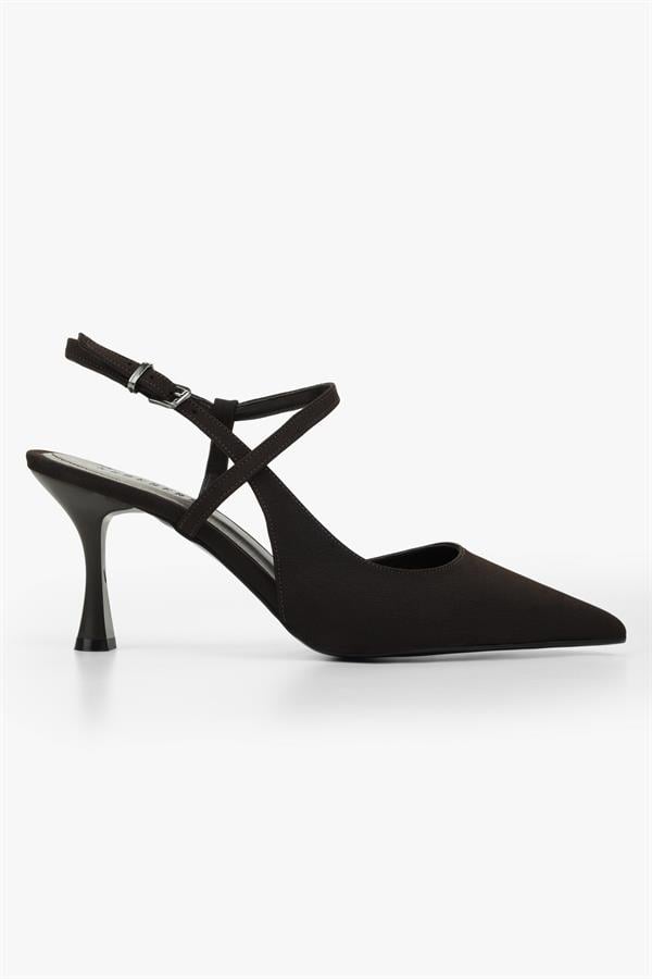 Kadın Nella Kahve Saten Stiletto