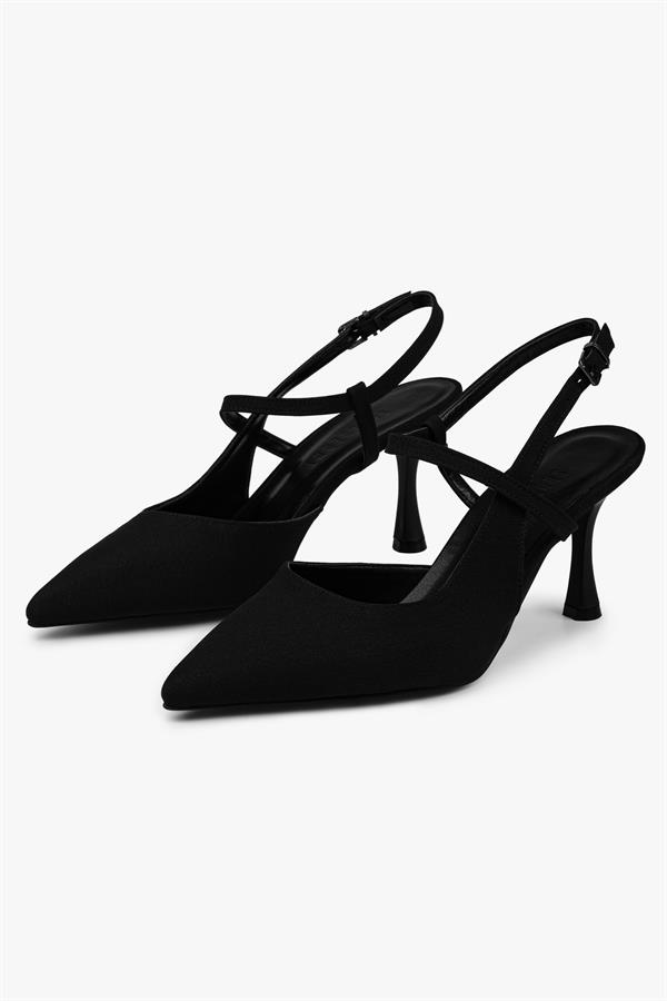 Kadın Nella Siyah Saten Stiletto