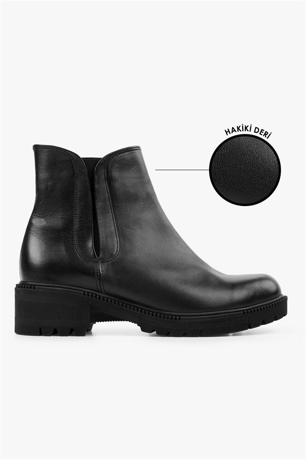 Kadın Neylan Siyah Hakiki Deri Günlük Bot