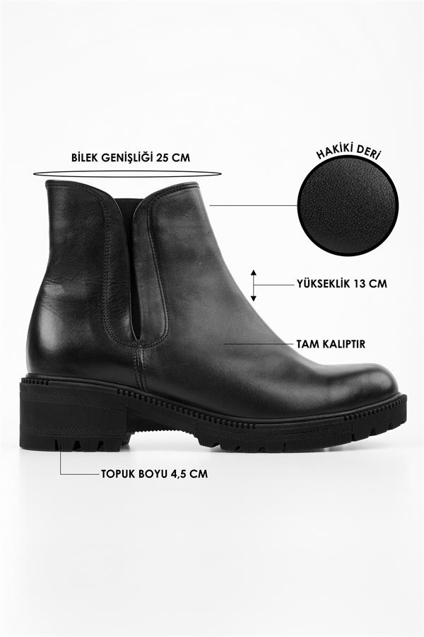 Kadın Neylan Siyah Hakiki Deri Günlük Bot