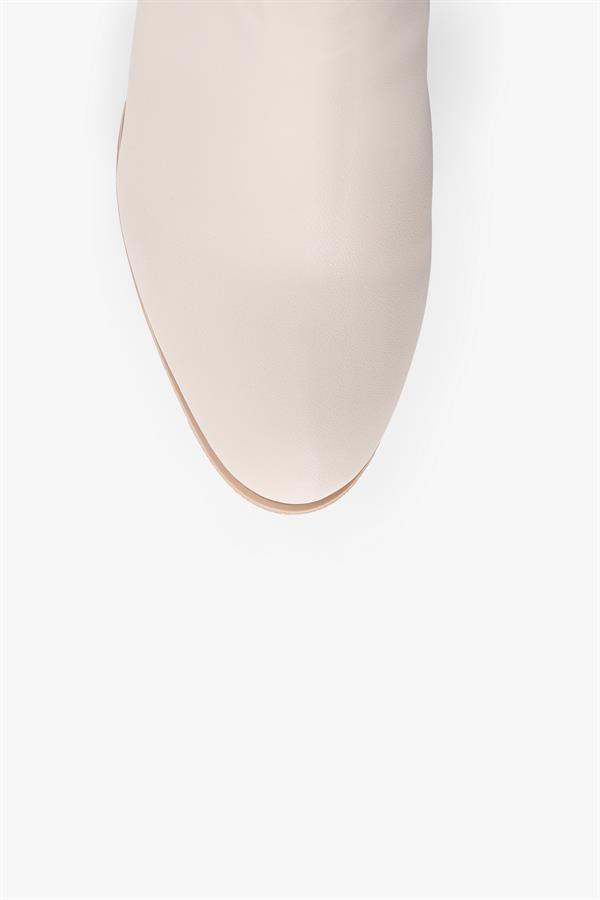 Kadın Nollie Bej Topuklu Körüklü Bot