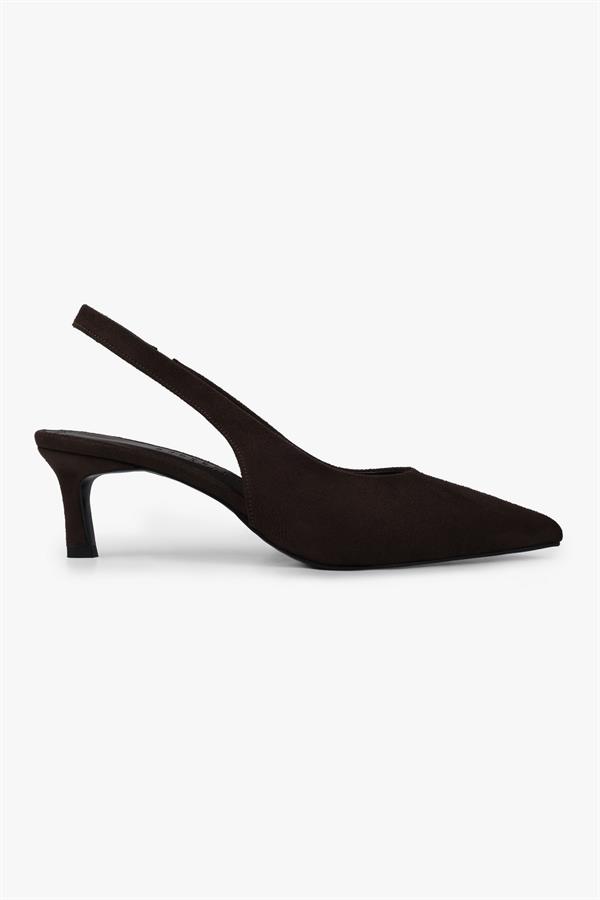 Kadın Peta Acı Kahve Süet Stiletto