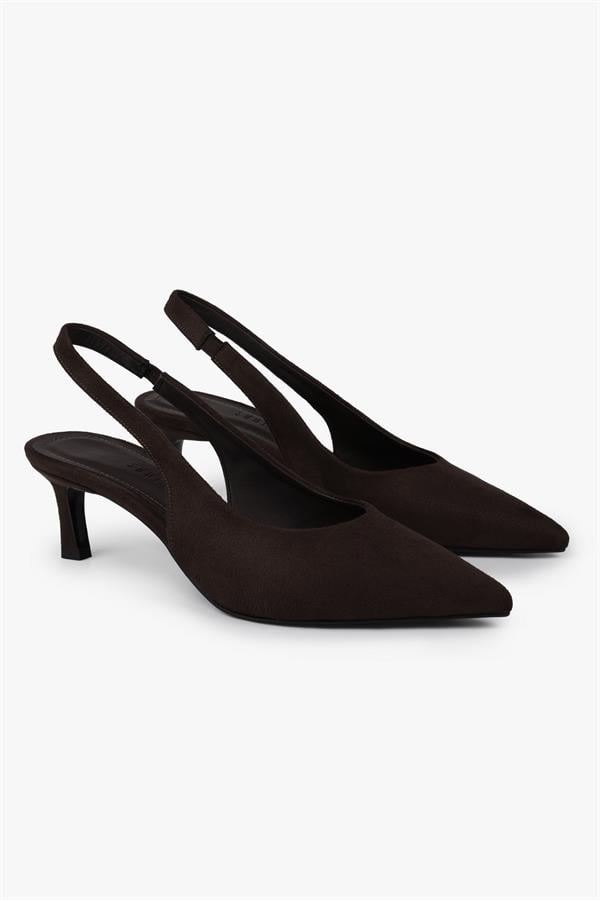 Kadın Peta Acı Kahve Süet Stiletto