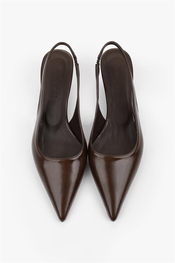 Kadın Pluto Kahve Cilt Dolgu Topuklu Stiletto