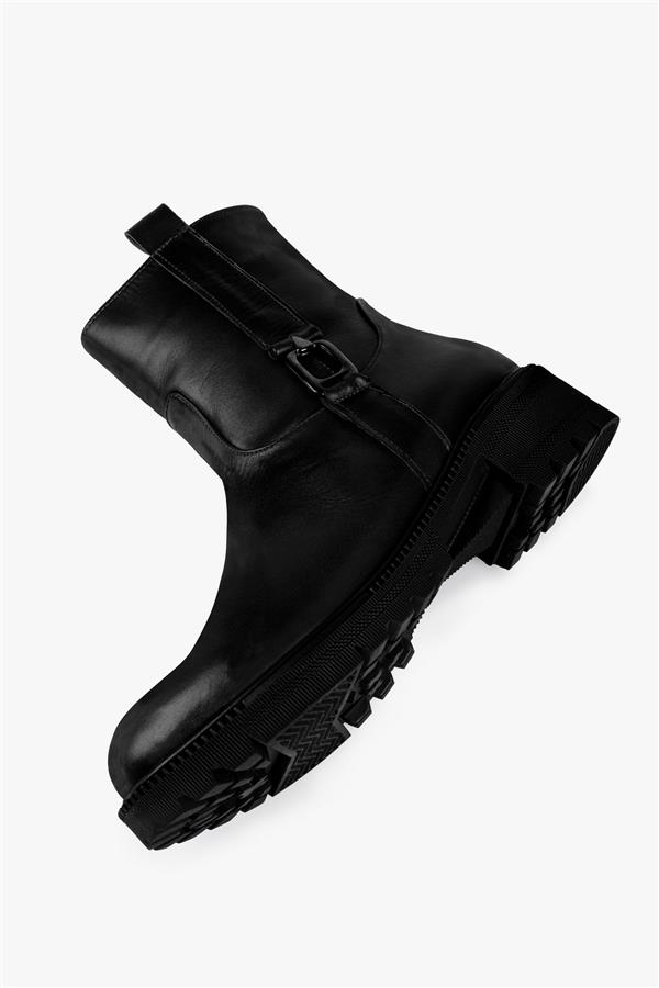 Kadın Raze Siyah Hakiki Deri Bot