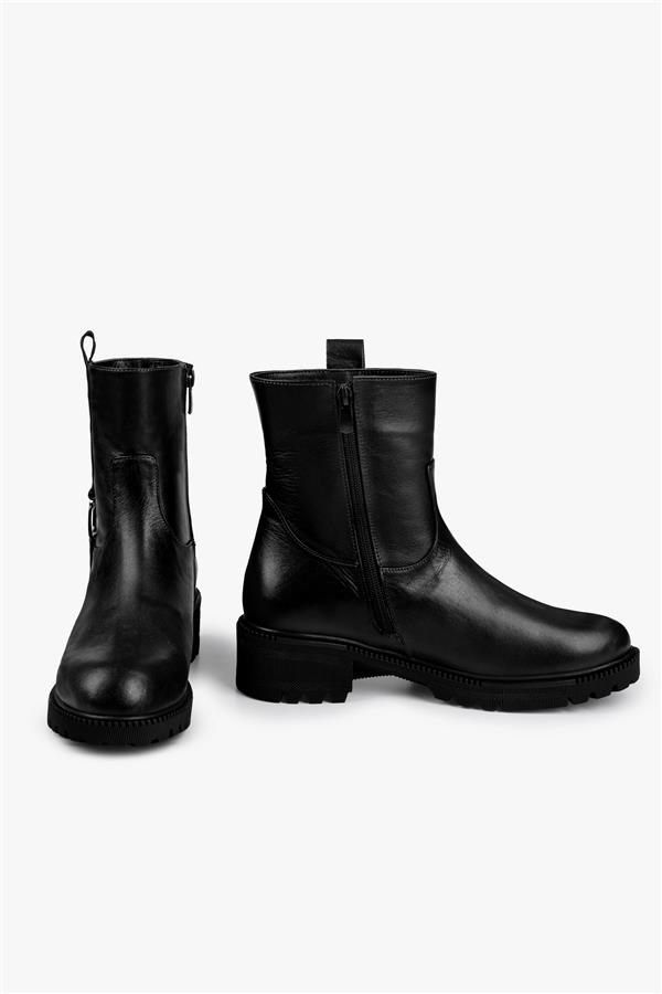 Kadın Raze Siyah Hakiki Deri Bot