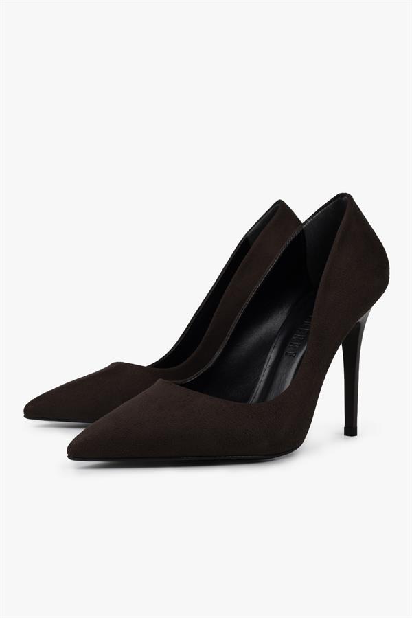 Kadın Sensei Kahve Süet Stiletto