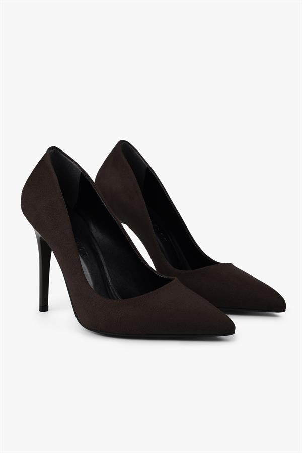 Kadın Sensei Kahve Süet Stiletto